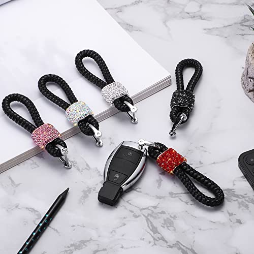 Savori Car Keychain Rhinestones Car Key Fob Keychains Bling Key Chain Holder With D-Ring For Men And Women (Black) #TOP6