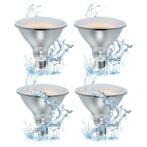 EACLL E27 PAR38 LED Warmweiß 18W Ersetzt 120W Halogen Glühlampe, 4er-Pack. 1700 Lumen 3000K Leuchtmittel, AC 230V Flimmerfrei Energiesparlampe, IP65 Lichtwinkel 60° Reflektorlampen Nicht Dimmbar