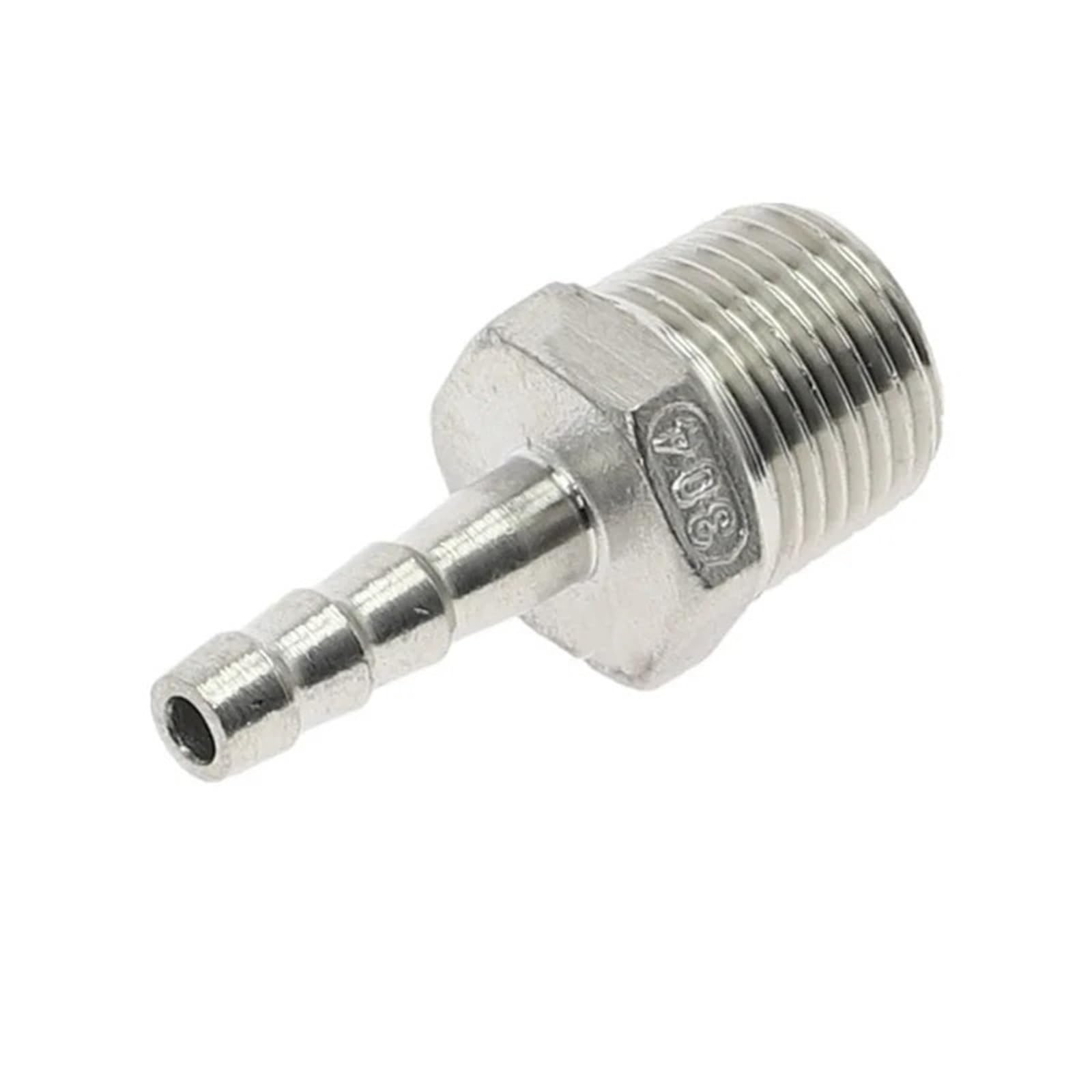 2pcs 6 8 10 12mm Hose Barb Tail 1/8" 1/4" 1/2"BSPT Male Thread Connector Joint Pipe Fitting 304 Stainless Steel Coupler(16mm Barb,3/8")