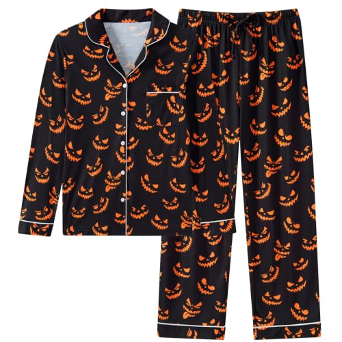 Image of RAISEVERN Couple Christmas Matching Pajamas Long Sleeve Pjs Set Sleepwear