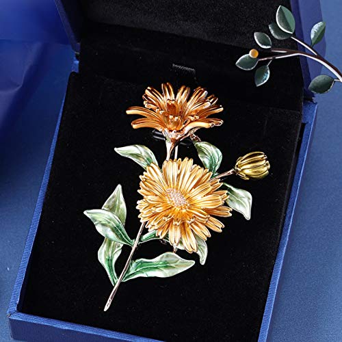 Jindorla Womens Elegant Flower Brooches - Fashion Gold Floral Brooch Pin For Men Wedding Bridal Scarf Bride Jewelry Gifts Bridesmaid Party Pins For Ladies Girls #TOP5