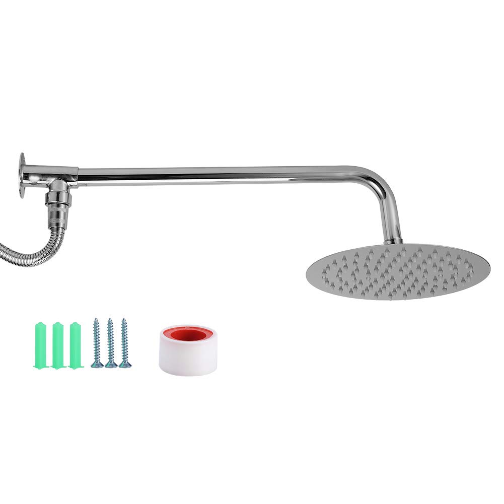 Pommeau de douche effet pluie en acier inoxydable chromé avec jets silicone
