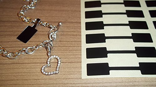 1000 Black Rectangular Jewellery Price Labels/Price Stickers/Dumbell Shaped Labels