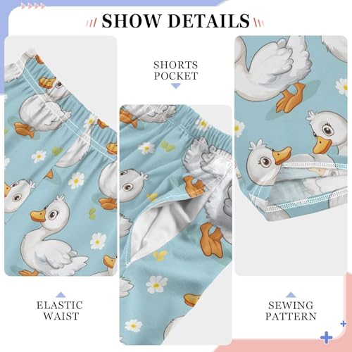 Geese Cartoon Daisy Long Pajama Pants Bottoms Soft Sleepwear with Pockets4
