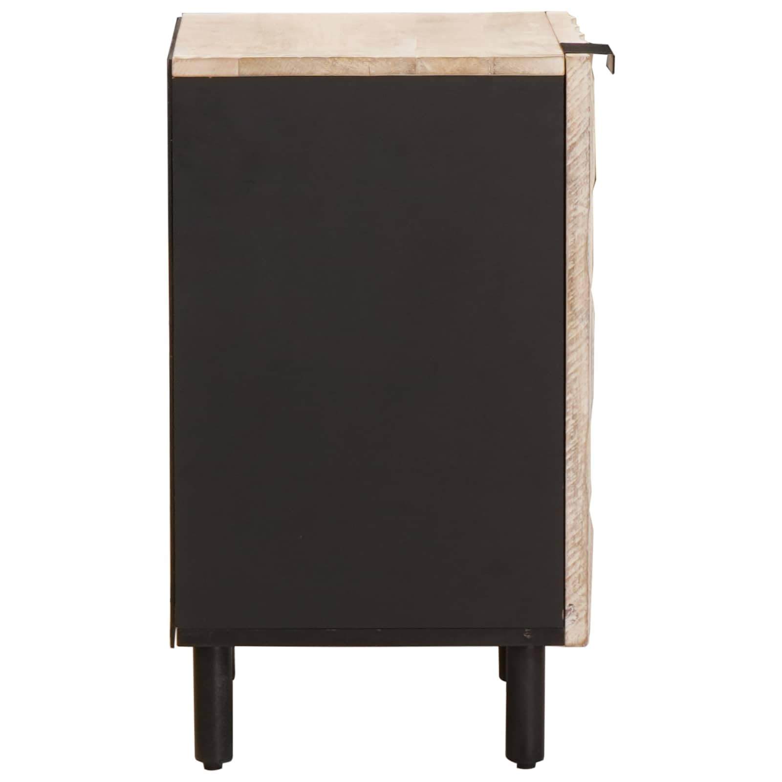 Armoire de Salle de Bain Blanche compacte 38 x 33 x 58 cm en Bois de manguier Massif avec étagère Porte pour Rangement intérieur dans buanderie ou Salle d'eau