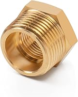 Vista 8 de Reductor de latón, buje hexagonal roscado, adaptador de montaje de extensión resistente (3/4 macho NPT x 1/2 hembra NPT, 2)