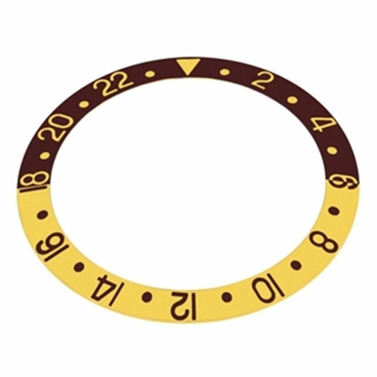 Ewatchparts BEZEL INSERT ALUMINUM COMPATIBLE WITH ROLEX GMT 1675 16750 16753 16758 ROOT BEER BROWN/GOLD