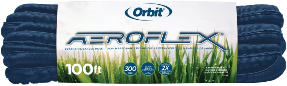 Orbit Aeroflex Expandable Garden Hose, 100 Feet X 5/8 Inch