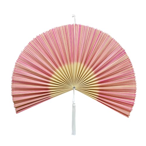 SUCHUBU Pink White Bamboo Wall Fan, 47