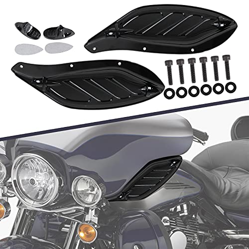 Aufer Air Deflectors Fairing Side Wings Windshield Windscreen Compatible With For Touring Electra Glide Street Glide Tri Glide Ultra Classic Cvo 1996-2013 (Black) #TOP26