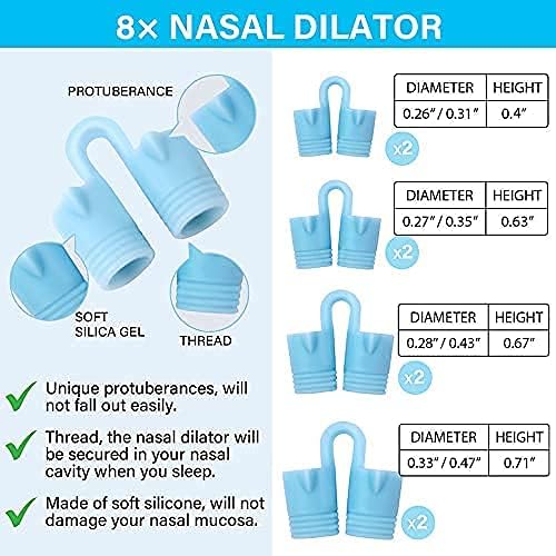 Hiwill Upgraded Stopper for Snoring Solution, 2021 Latest Anti Snoring Devices(4 Nose Clips & 8 Nasal Dilators). Comfortable & Professional Silicone Anti Snore Clipple, 2 Choices Stop Snoring.
