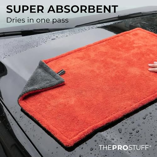 Image of Car Drying Towel | Super Absorbent | Twisted Loop Microfiber | Dual-Sided, Lint-Free, Scratch-Free, 1400 GSM Drying Towel for Car Detailing (X Large)