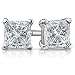 Sterling Silver Princess Cut Square Cubic Zirconia Stud Earrings (5mm)