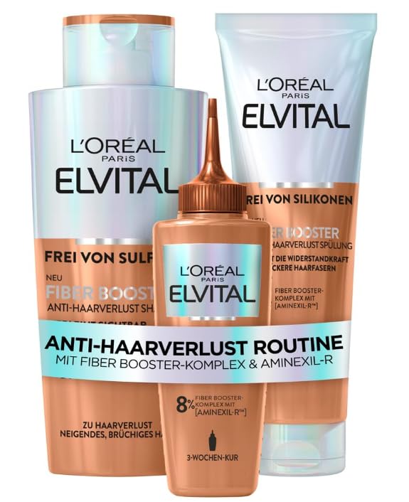  L'Oréal Paris Fiber Booster Routine Anti-Long Hair Loss Shampoo e Serum per Capelli Più Fitti e Contro la Caduta dei Ca