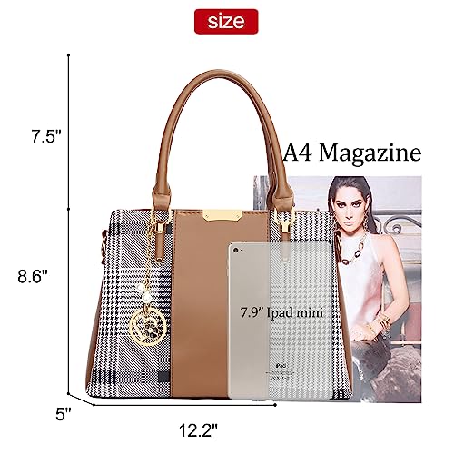 kkxiu 3 zippered compartments purses and handbags for women top handle satchel shoulder ladies bags