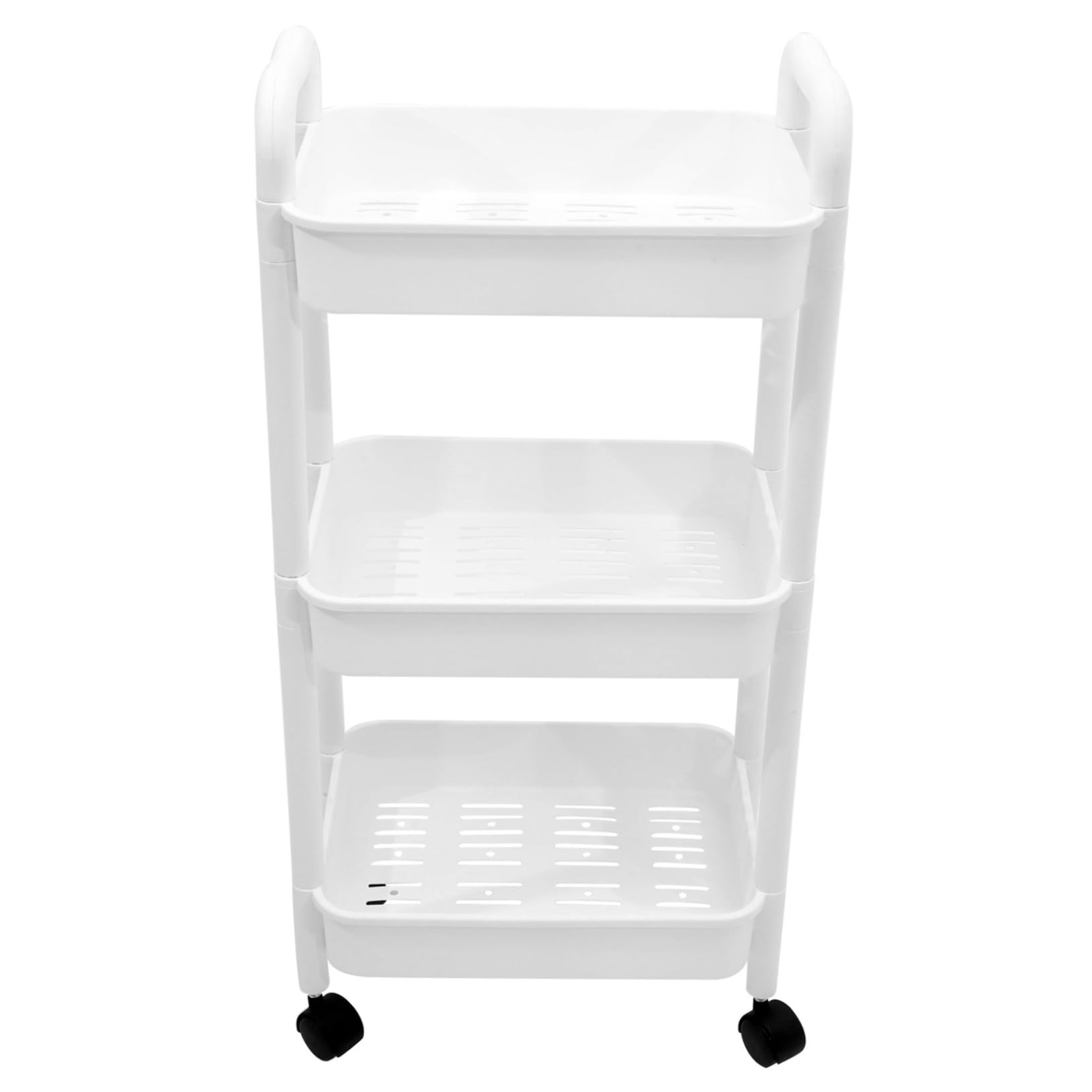 Carrello Mobile Portaoggetti Con Ruote, Ripiano Portaoggetti Multifunzione in Pp, Carrello Di Stoccaggio Compatto Per Cucina, Bagno e Ufficio, Organizzatore Salvaspazio a 3 Livelli