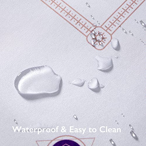 Slowplay Noether Texas Hold'em Poker Mat | Portable Poker Table Top, 70 X 35 Inch, Water Repellent, Noise Reduction, With A Vegan Leather Carrying Bag For Games Everywhere (White Purple) #TOP3