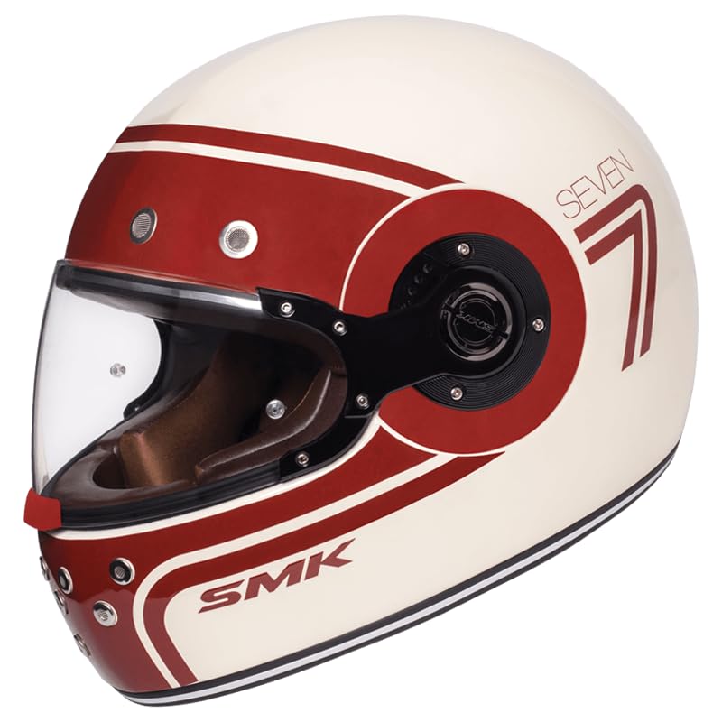 Image of SMK Retro Ranko Full Face Helmet, Matt Black Grey, ISI DOT ECE Certified, Model MA626