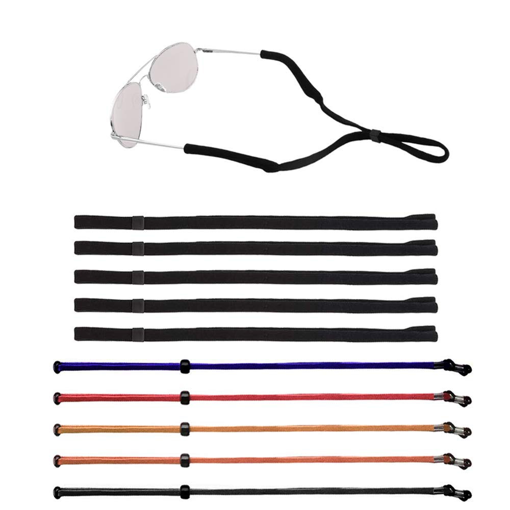 Senhai10 piezas Unisexo Ajustable Retenedor de gafas, Senhai Correa de retención de gafas de sol Titular de anteojos Cuerda De forma segura Cordón de cuello para deportes, lectura, actividades al aire libre