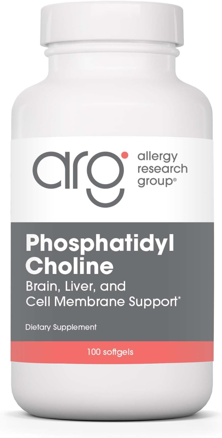 Allergy Research Group ARG Phosphatidyl Choline - 385 mg Phosphatidylcholine Lecithin - Brain, Liver & Cell Membrane Support - Softgel Capsules - Soy-Based Supplement - 100 Servings - 100 Count