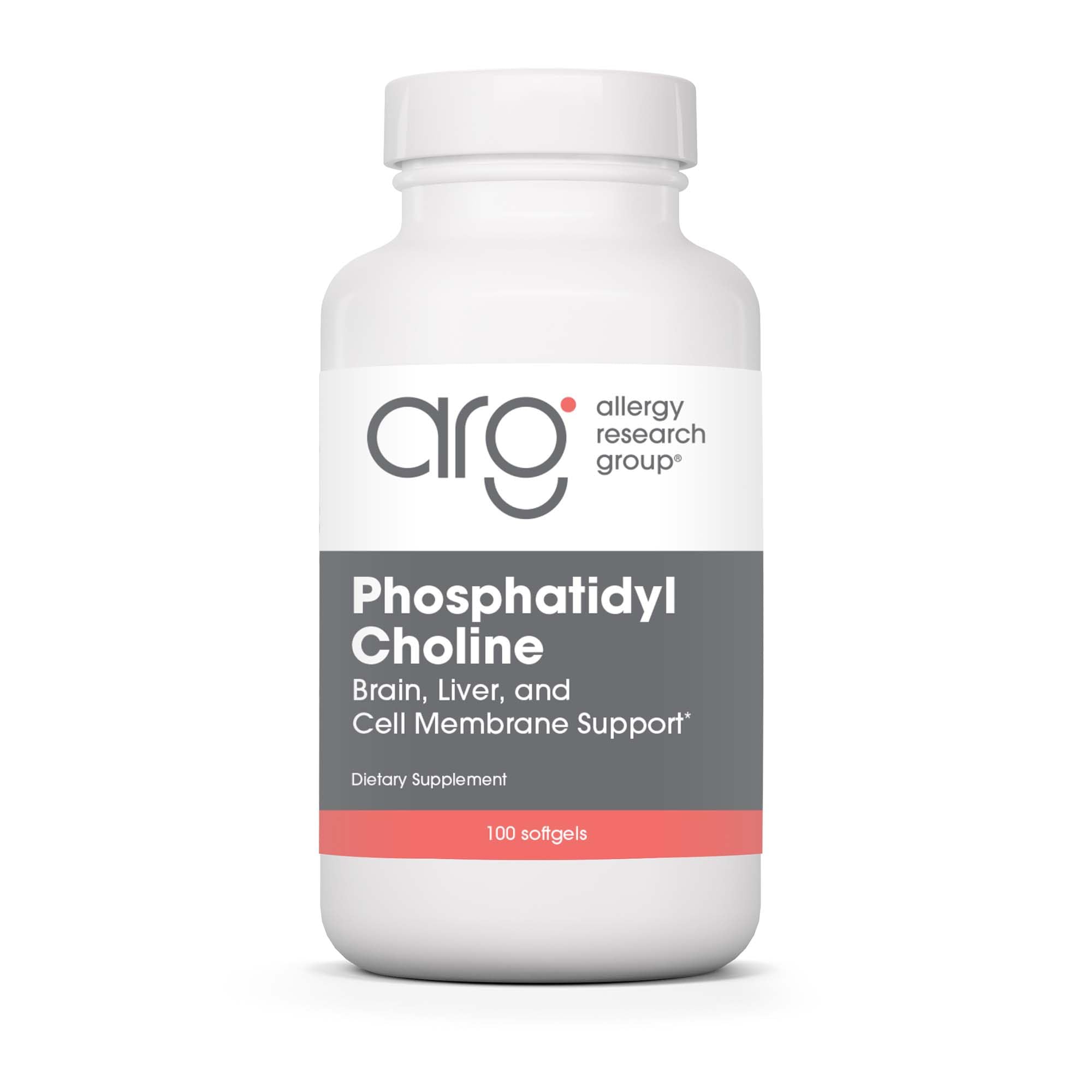 Allergy Research Group Phosphatidyl Choline Supplement - Lecithin Capsules, Digestive Enzymes for Liver, Fat Digestion Support, Choline Supplements for Fatty Liver, 1540mg Softgels - 100 Count