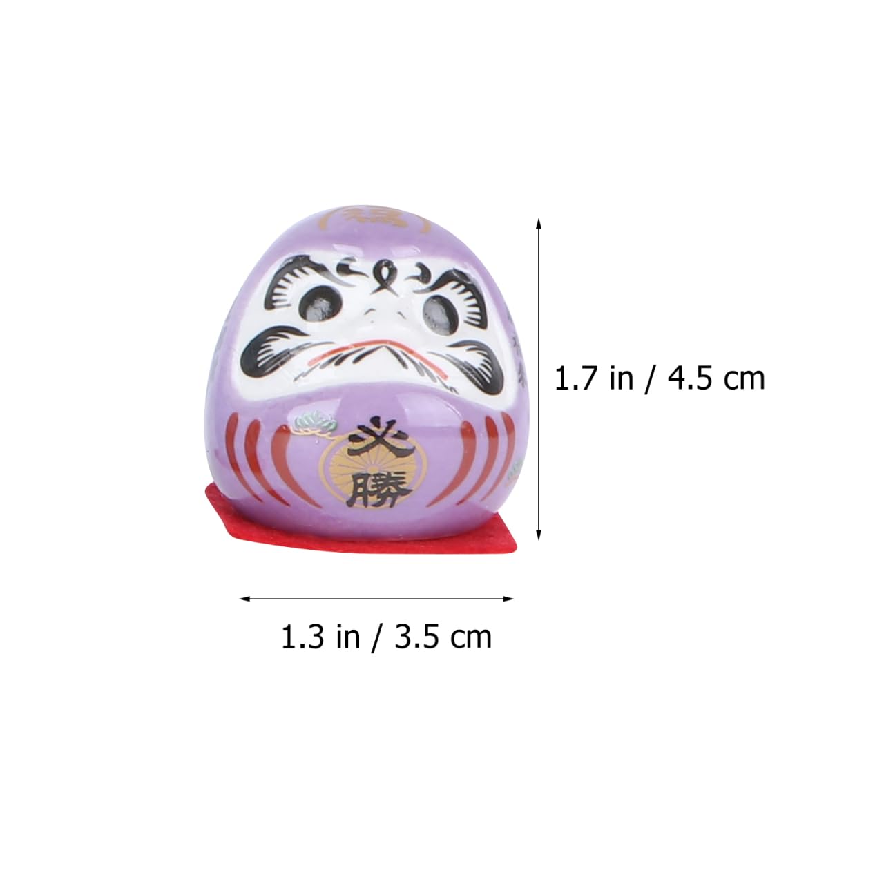 PRETYZOOM Set di 5 Bambole Darum Giapponesi in Ceramica - Soprammobili Tradizionali Miniatura per Decorazione Casa