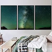 3 Piece Framed Canvas Wall Art Galaxy Stars Canvas Prints Home Artwork Decoration for Living Room,Bedroom - 16