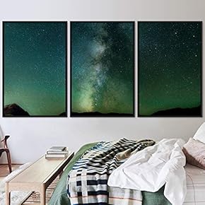 signwin 3 Piece Framed Canvas Wall Art Galaxy...