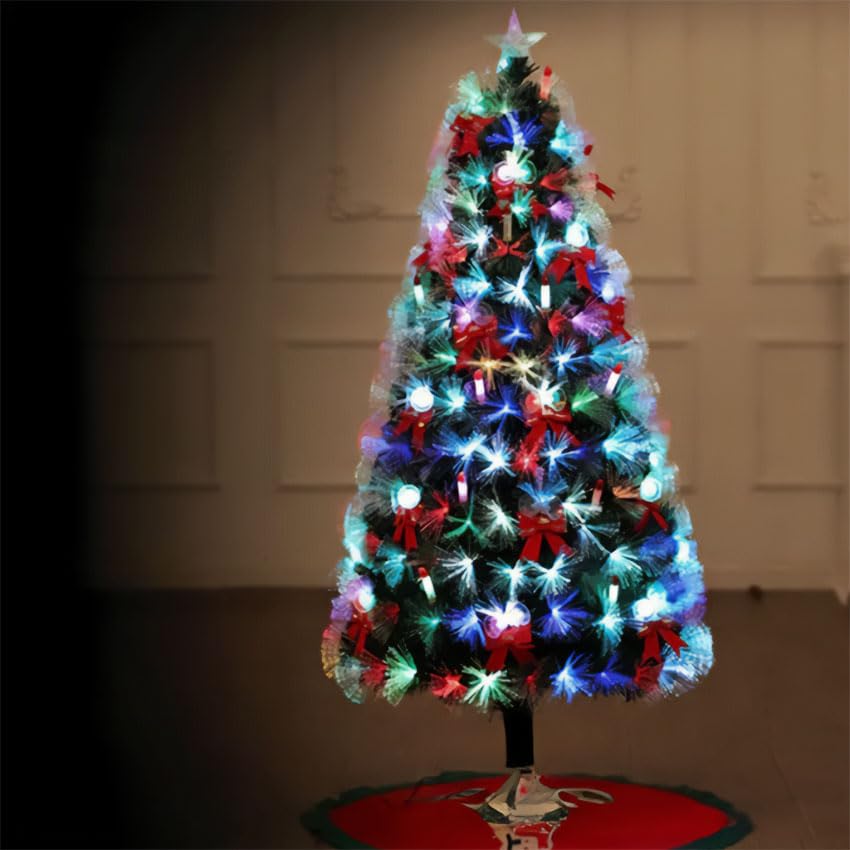 Árbol de Navidad - Fibra óptica, Baja tensión, RGBY, 60 cm de Altura, iluminación Multicolor