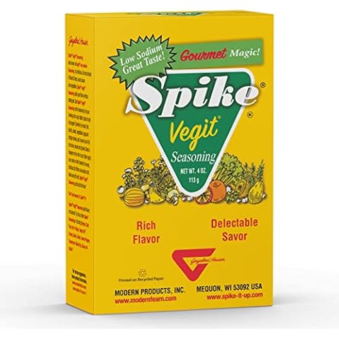 Spike Vegit All-Purpose Seasoning, All Natural, Low Sodium, No Sugar, No MSG, Zero Calories, Vegan, 4 oz Box Cover