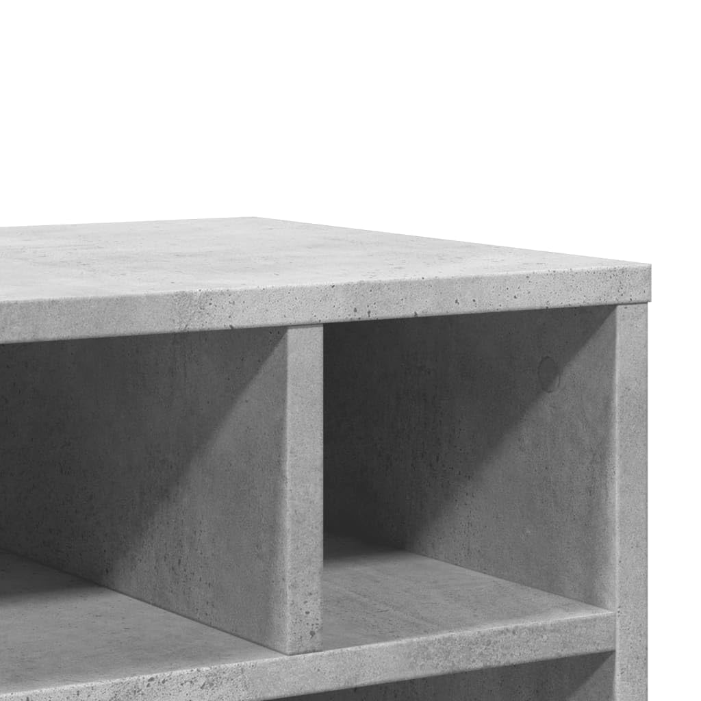 Hothingwell Supporto per stampante con ruote, grigio cemento, 41 x 32 x 48 cm, mobile stampante in legno di ingegneria con ripiano e deposito per forniture per ufficio, tavolo di stampa mobile