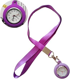 Relógio de Lapela Bolso Cordão Profissionais Saúde Enfermagem Médico Silicone Funcional Broche Veterinária Enfermeira Enfermeiro Hospital Roxo Estagio Medicina Jaleco Higienização Crachá
