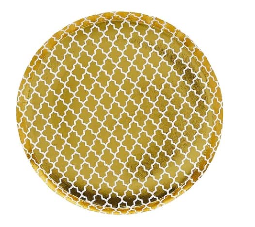 HootyballooHootyballoo Eid Cocktail Paper Plates Gold 8Pcs
