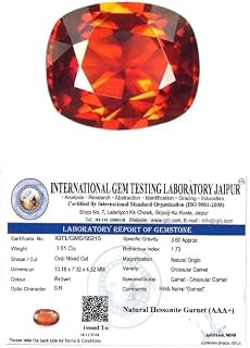 IGL Natural Ceylon Srilankan Hessonite Gemstone Premium Original Certified Gomed/Gomedhak Gem For Rahu, Protection, Peace,... Price In India
