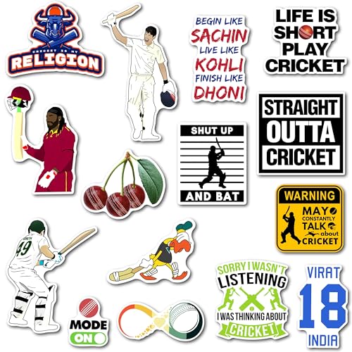Image of WallDesign Match Day Cricket Magnet Set - Iconic and Humourous Designs for Cricket Lovers, Perfect for Cricket Enthusiasts (Set of 16)