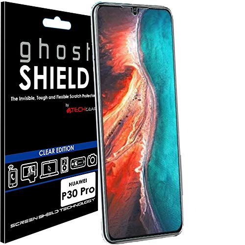 TECHGEAR Screen Protector fits Huawei P30 Pro [ghostSHIELD Edition] Genuine Reinforced TPU film Screen Protector Guard Covers with FULL Screen Coverage inc Curved Screen Area