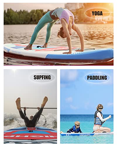 Highpi Inflatable Paddle Boards, 11'X33''X6'' Sup For Adults&Youth, Stand Up Paddle Boards With Accessories, Anti-Slip Deck, Stable Durable Lightweight, Suitable For Yoga Fishing Traveling #TOP6