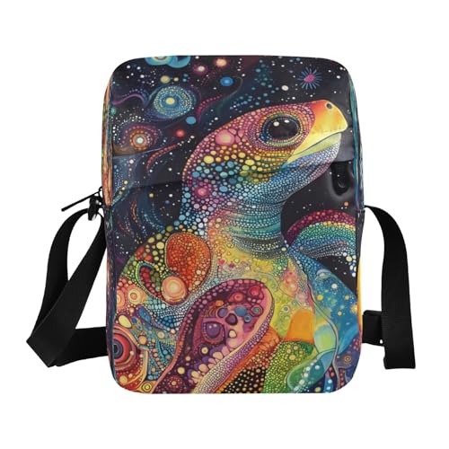 Crossbody Bag Colorful Sea Turtles Messenger Bag for Women Men Purse Shoulder Bag Satchel Bag with Adjustable Strap 214B9367