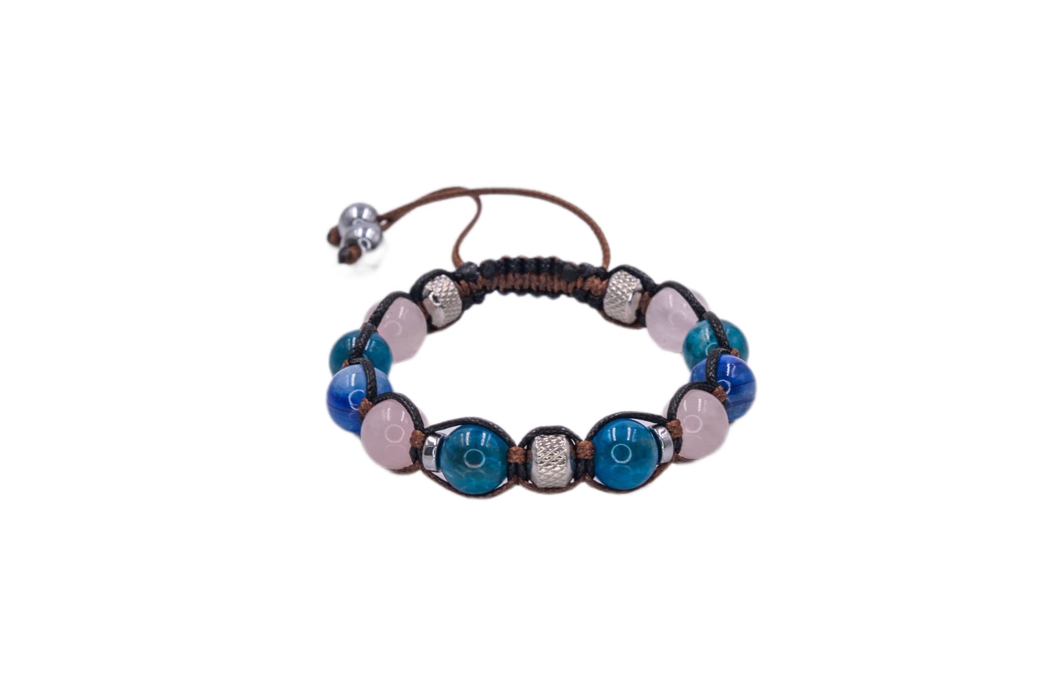 Damen Edelstein Armband | Armband für Frau mit Edelsteinen | Apatit Rosenquarz Kyanit Hämatit | Makramee Bracelet | Geschenk für Frau| Handgemacht | LIMITED EDITION
