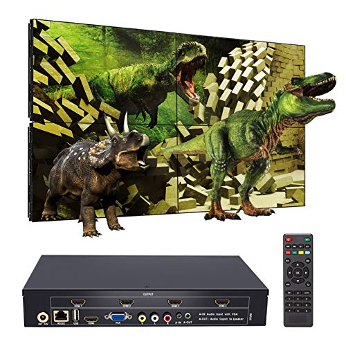 2x2 Video Wall Controller USB+HDMI+VGA+AV Input and TV HDMI Output, Fully-Digital Processing Channel Inside 180 Degree, HD LCD Splicing Screen Seamless led TV Wall Monitor Display 1x3 1x4 2x1 1x2 2x2 Video Wall Controller USB+HDMI+VGA+AV Input and TV HDMI Output, Fully-Digital Processing Channel Inside 180 Degree, HD LCD Splicing Screen Seamless led TV Wall Monitor Display 1x3 1x4 2x1 1x2