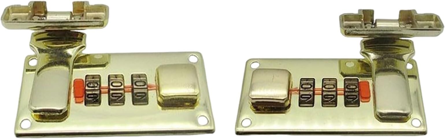 2X Suitcase Combination Lock Safety of Belongings While Traveling Alloy Luggage Suitcase Hasps with Combination Lock, Golden, 65 * 33mm