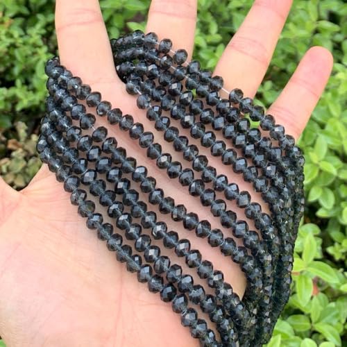 Image of 200pcs Czech Faceted Rondelle Crystal Glass Beads 6mm Bulk Dark Sapphire Blue