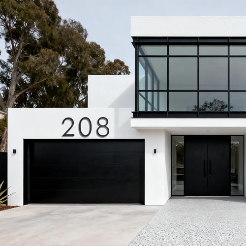 8 Inch Large house Numbers for Outside Modern Metal,Black Modern Address Numbers Floating and Flush Mount Aluminum Home Address Numbers(8) by Pantaqi - Image 5