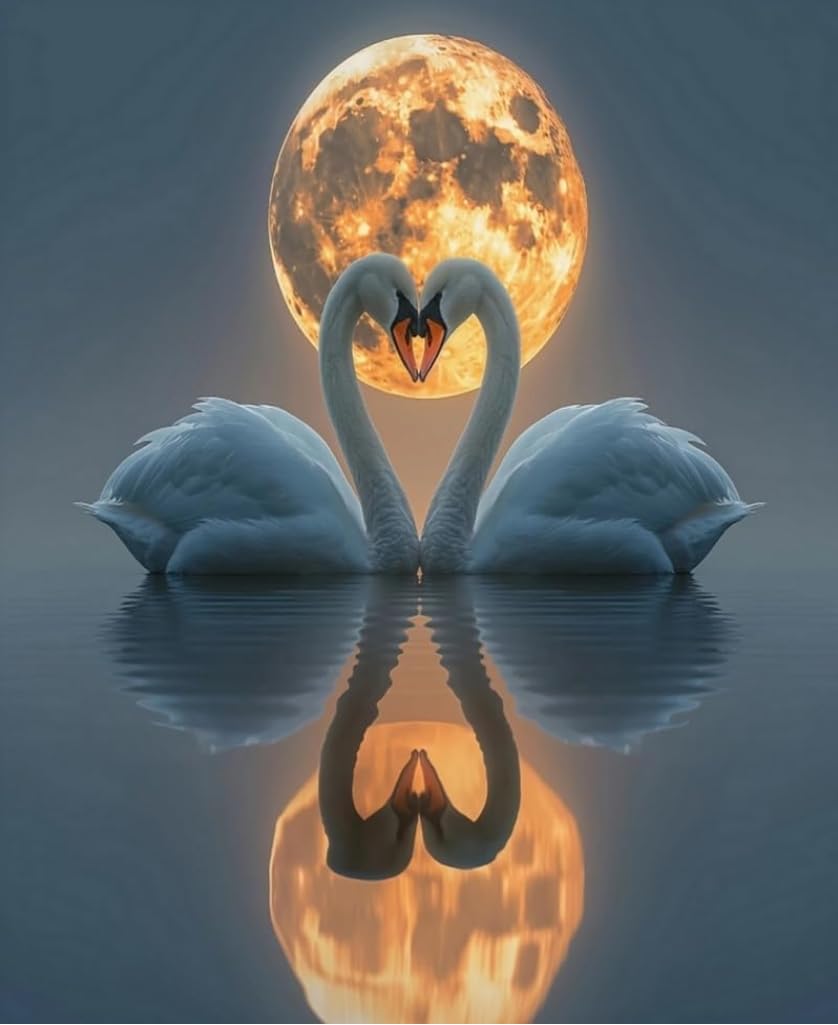 FanZheZhe 11Ct Cross Stitch, Count Counted Stamped Pre Printed Cross Stitch Embroidery Kits for Adults Beginners Starter Advanced Easy Crossstitch Swan Lake40X50Cm
