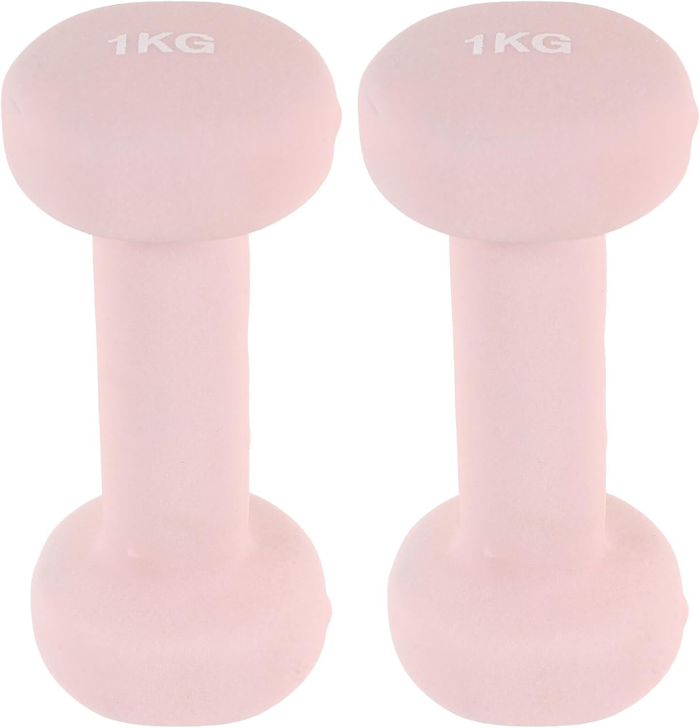 2pcs Pink 1kg Cast Iron Dumbbells Hand Weight Set with Soft Coating for Women Home Gym Strength Training Exercise and Yoga Fitness Equipment