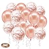 Roségoud Helium Ballonnen 50 stuks 30cm SKYIOL Confetti Latex Ballonnen Ballon Set met 20m Roségouden Lint voor Meisjes…