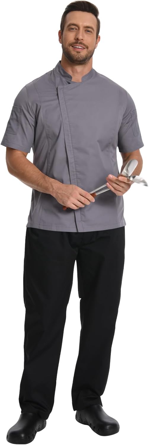 Chef Coat For Men Chef Jacket works wear with Side Mesh Vents - Image 2