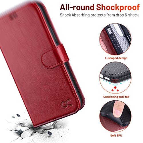 Coque iPhone 12 Mini antichoc rouge protégeant vos cartes du piratage