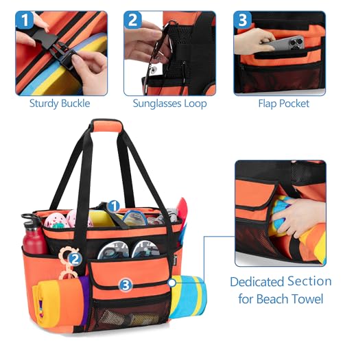 Fasrom XL Mesh Beach Tote with Cooler