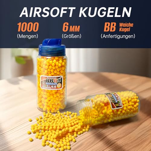 HUGMIE 6MM Gummikugel, ca. 1.000 Schüsse Gummikugeln,Farbige Weiche Kugeln,Kugeln für Spielzeug Pistole,Exklusiv für HUGMIE Spielzeugpistole
